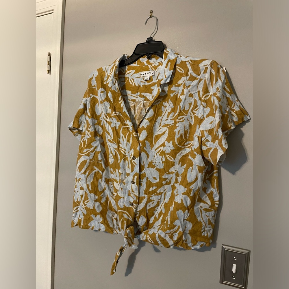 Ava Viv cropped Hawaiian shirt
